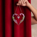Stained glass suncatcher crystal Mother in law wedding gift Angel wings stained glass window hangings Bridal shower gift Heart ornament