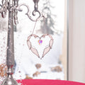 Stained glass crystal suncatcher Valentine couple gift Heart stained glass window hangings 1st anniversary gift for wife Engagement present