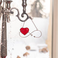 Heart stained glass suncatcher Valentines gift for wife Romantic gifts stained glass window hangings Valentine couple gift Stained glass art