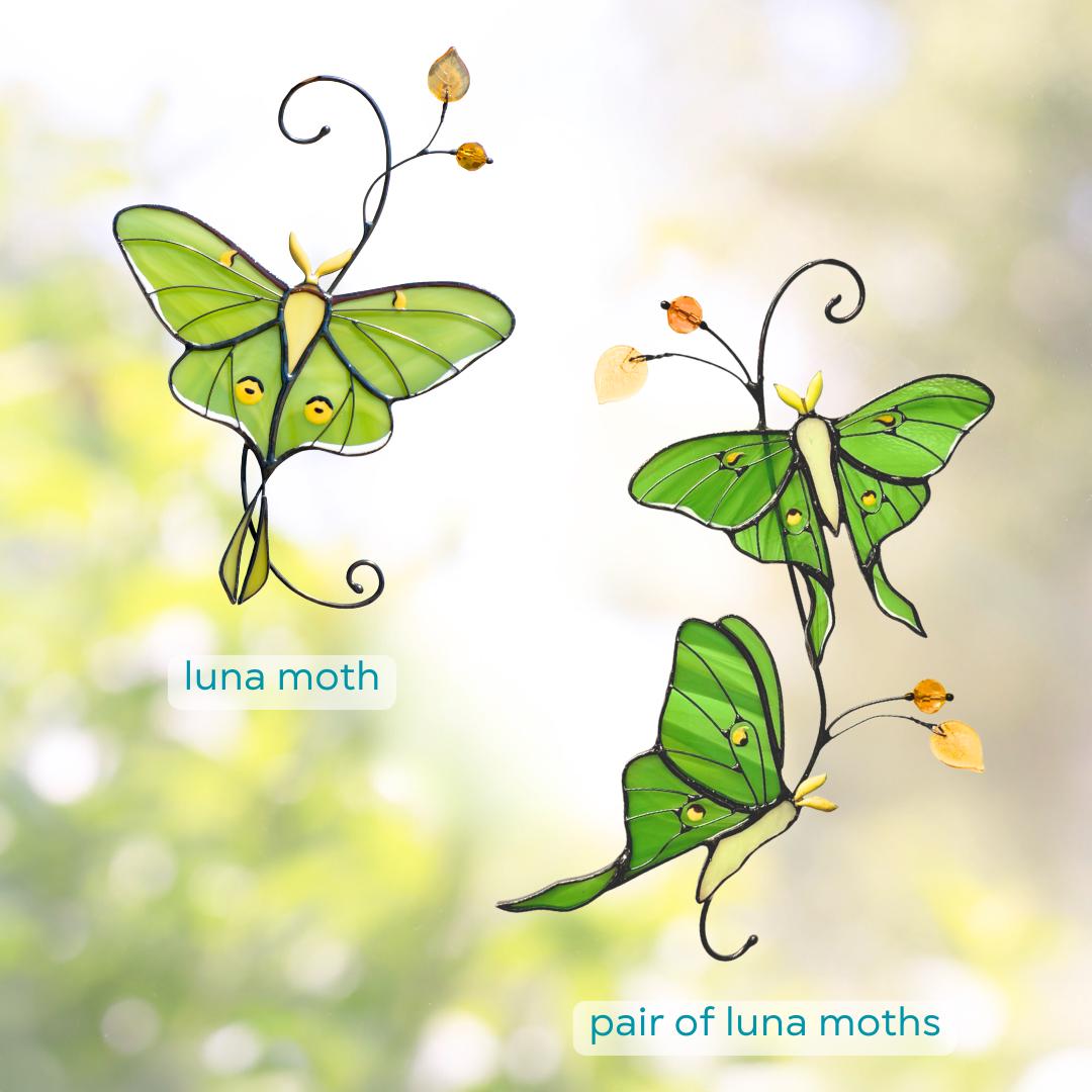 Monarch butterfly stained glass window hangings Gifts for garden lovers