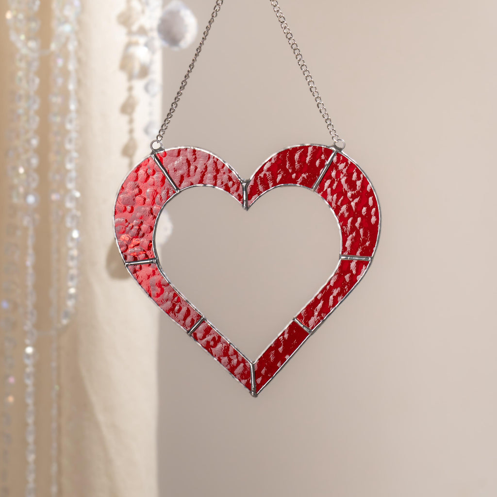 Stained glass Valentine decor Mother in law wedding gift Heart stained glass window hangings Wedding gift for couple unique Romantic art