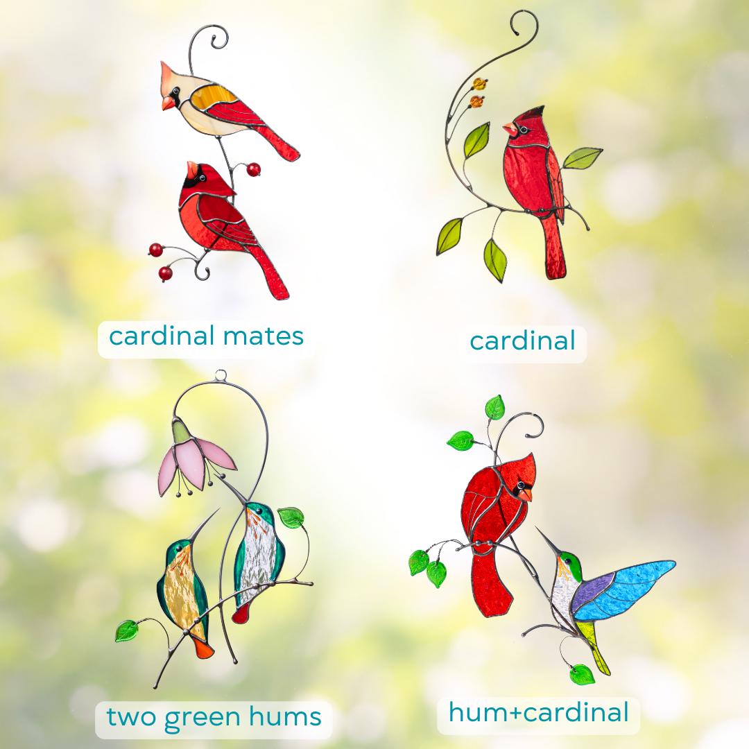 Hummingbird stained glass bird Mothers day gift Hummingbird ornament stained glass window hangings Godmother gifts Bird lover gifts