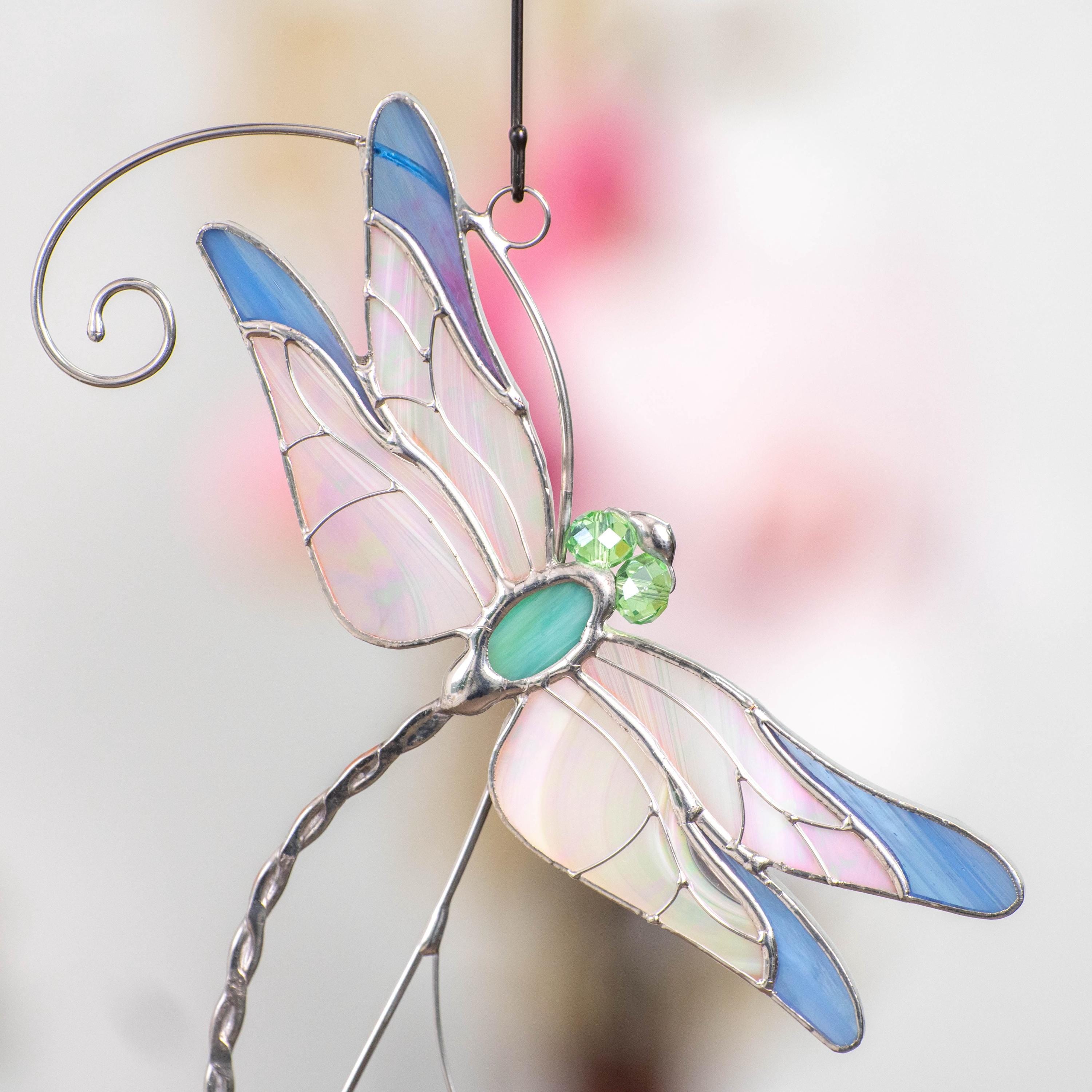 Stained glass dragonfly Sister in law gifts Dragonfly wings Custom stained glass dragonfly suncatcher Grandma gifts