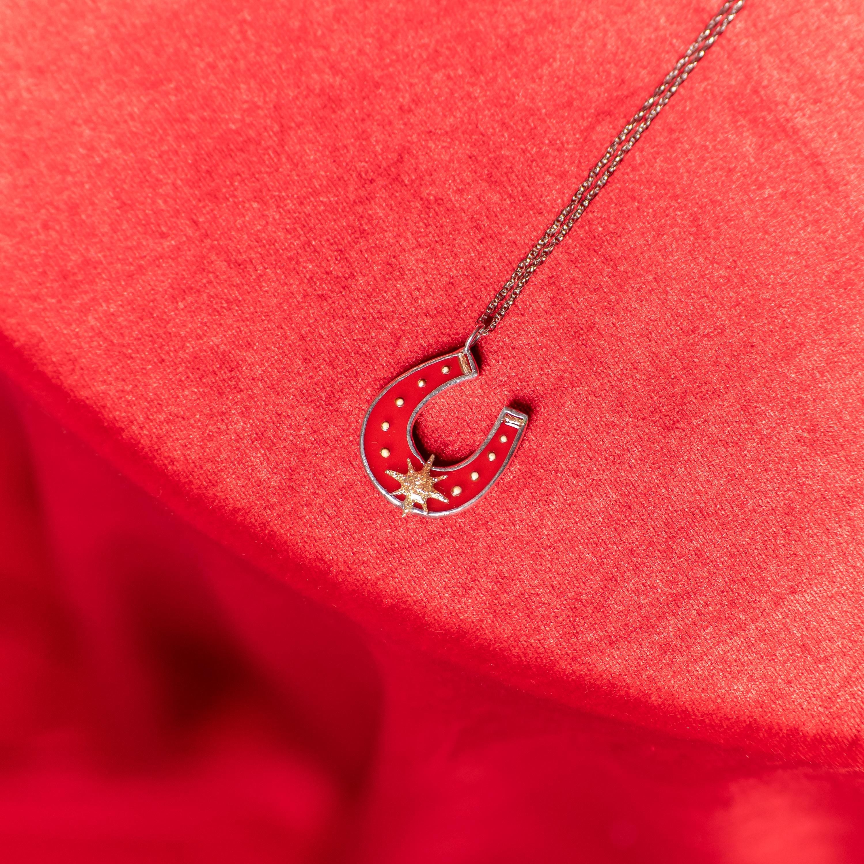 Stained glass horseshoe necklace Sister in law gifts Year of the horse jewelry