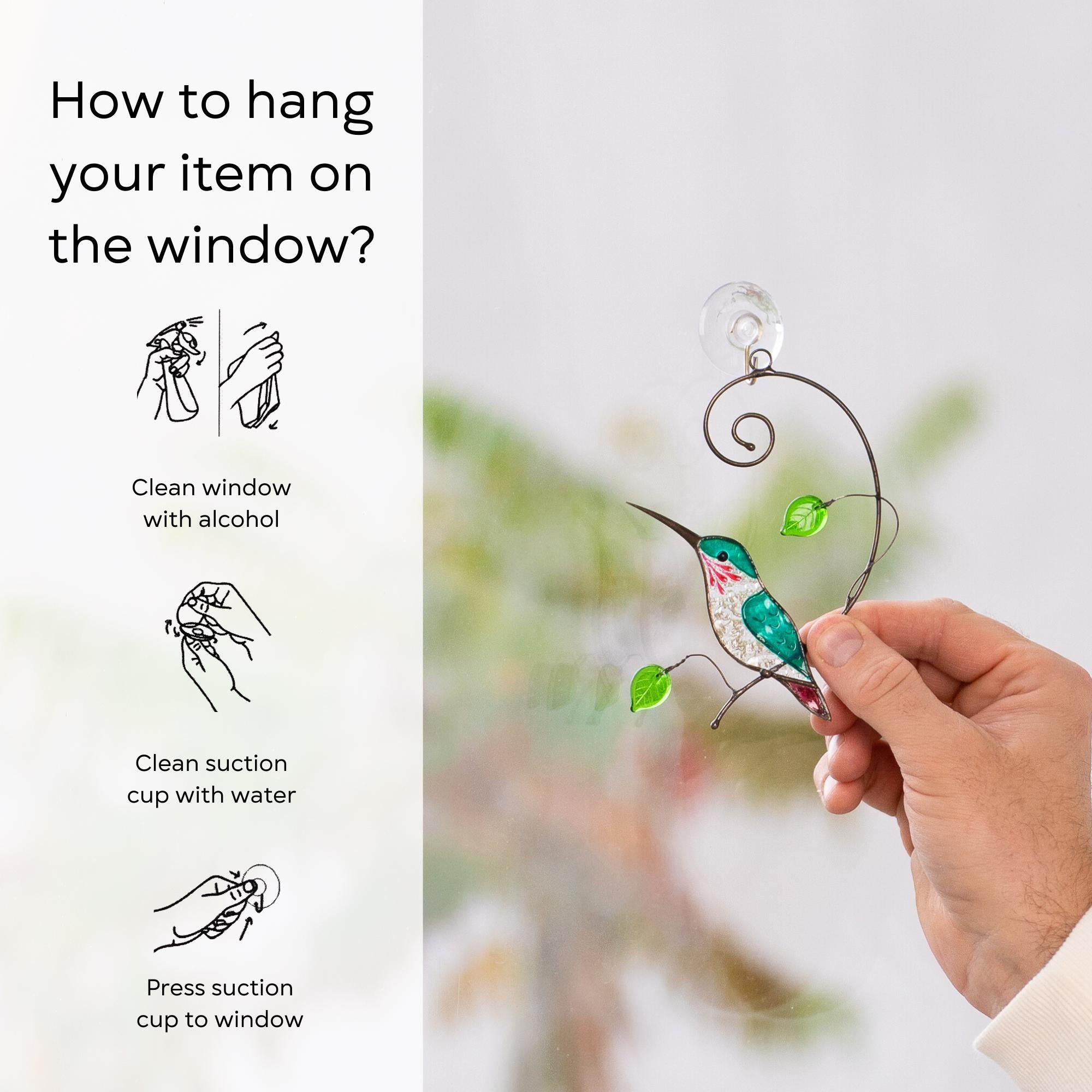 Stained glass hummingbird gifts Unique gift for mom stained glass window hangings Great grandma gifts Hummingbird garden decor