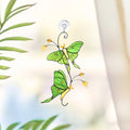 Lunar moth art Stained glass window hangings Luna moth suncatcher Grandparent gifts Moth wings Garden stakes