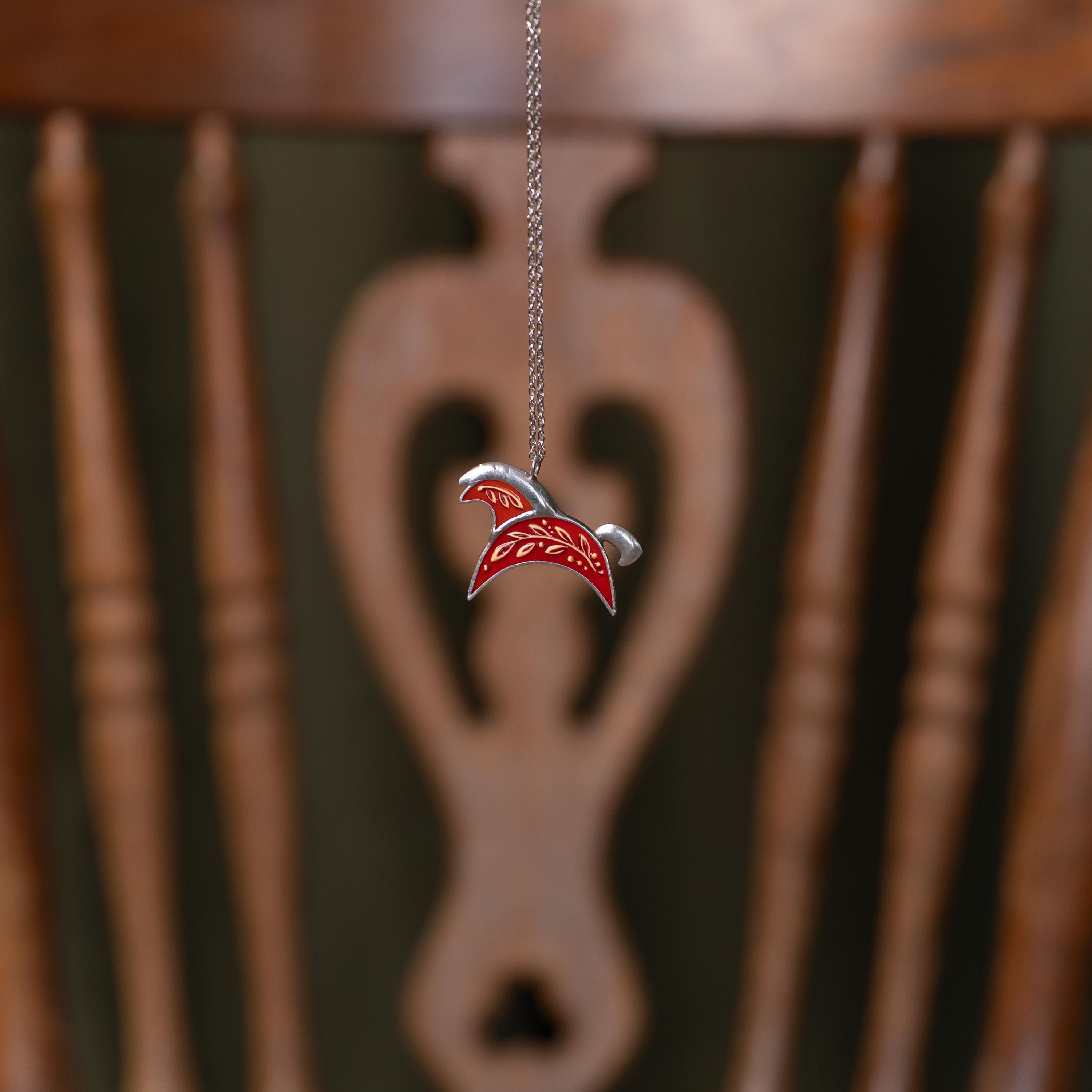 Year of the red horse Lunar new year gifts Stained glass fire horse jewelry