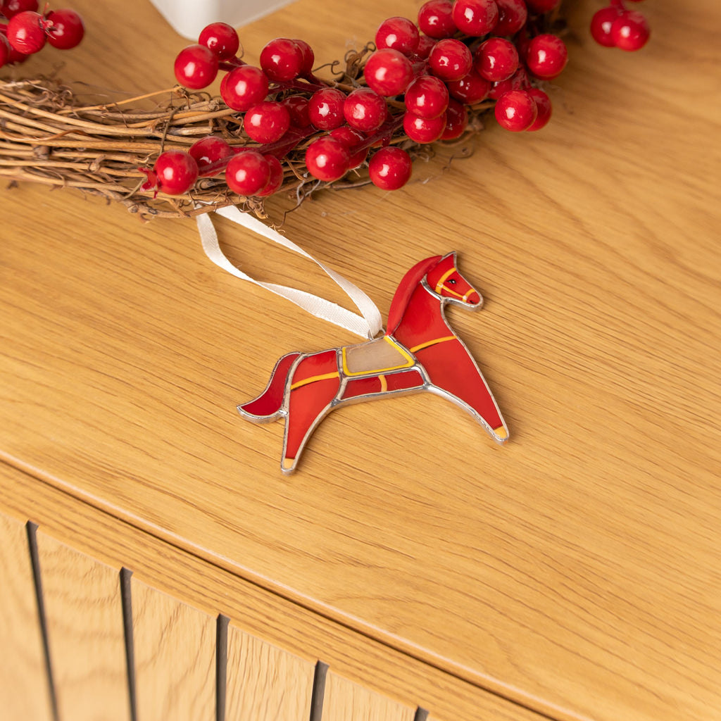 Year of the fire horse Godmother gift Stained glass window hangings Year of the red horse gift stained glass suncatcher Gift for grandma