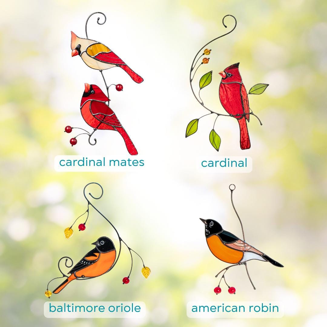 Hummingbird stained glass window hangings ift for her Custom stained glass bird suncatcher Great grandparent gift