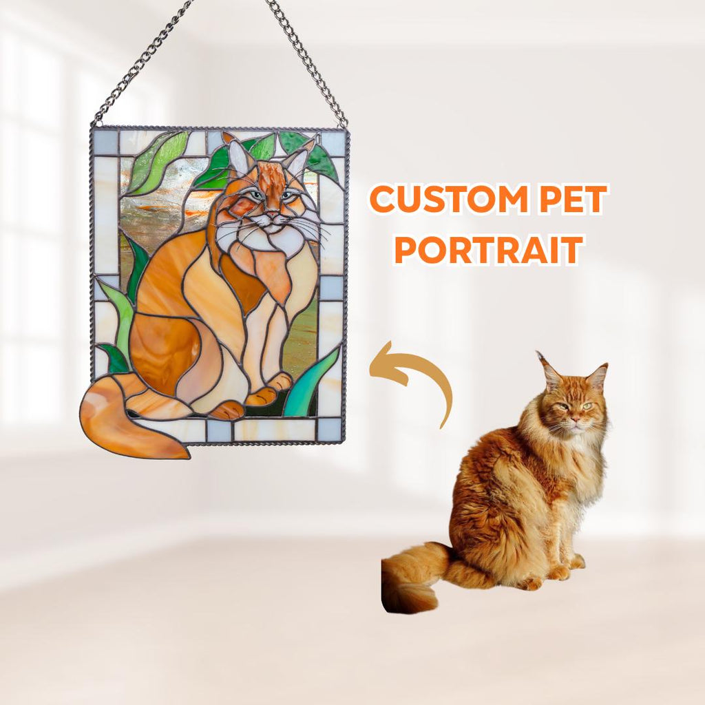 Personalized pet gift stained glass window hangings Custom dog portrait Rainbow bridge