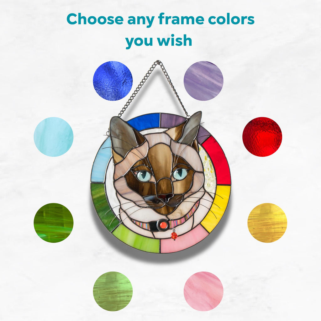 Personalized pet gift Custom stained glass cat Window hanging Dog memorial gifts