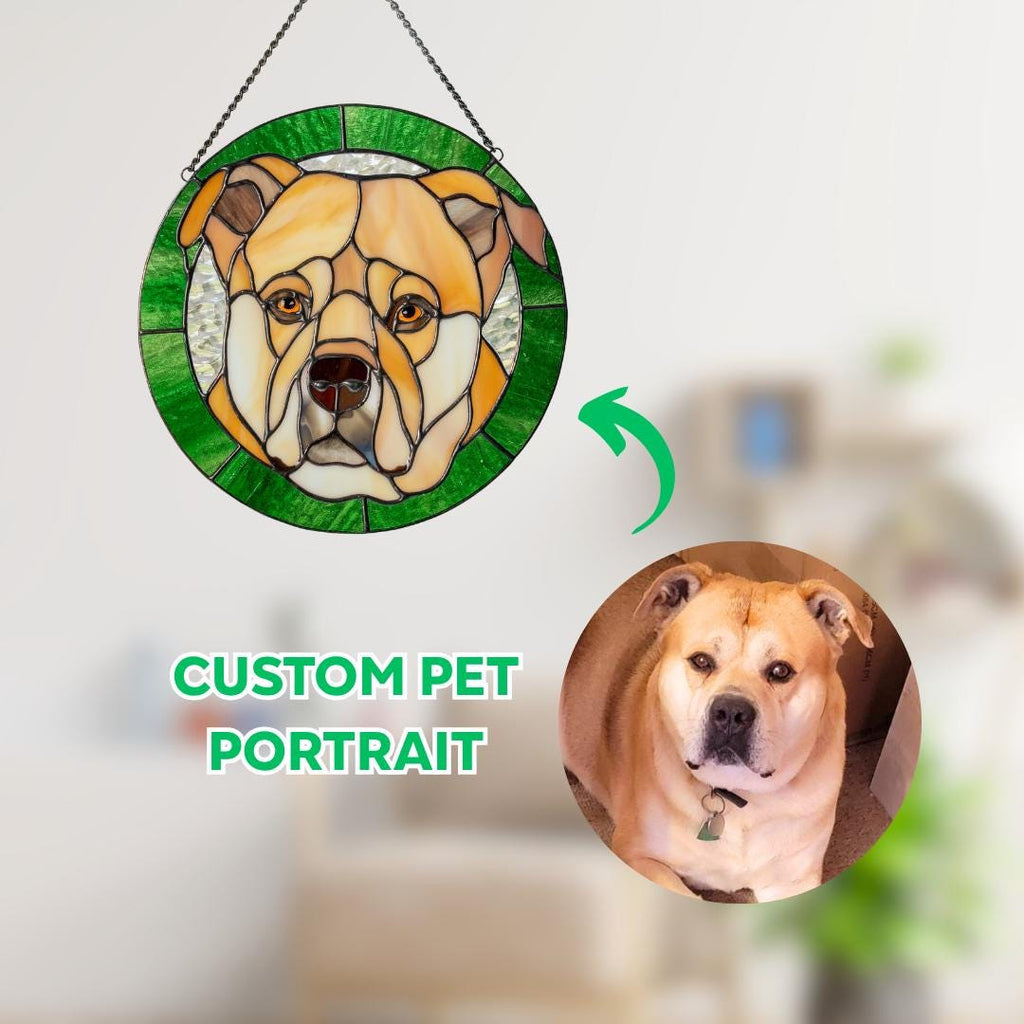 Personalized pet gift Custom stained glass cat Window hanging Dog memorial gifts