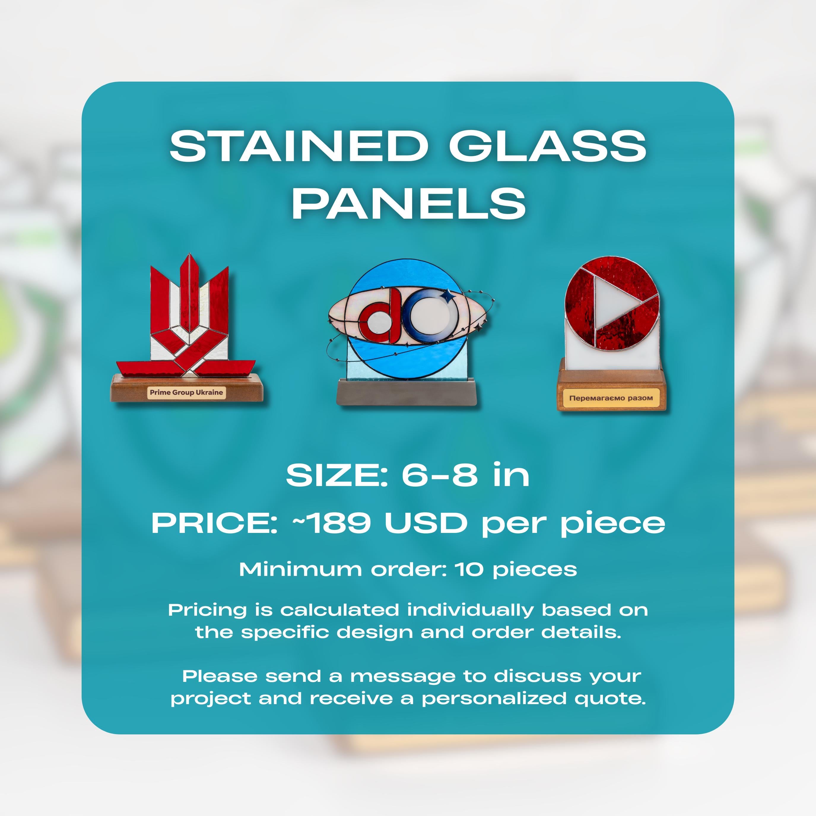 Employee appreciation gifts stained glass suncatcher Business logo