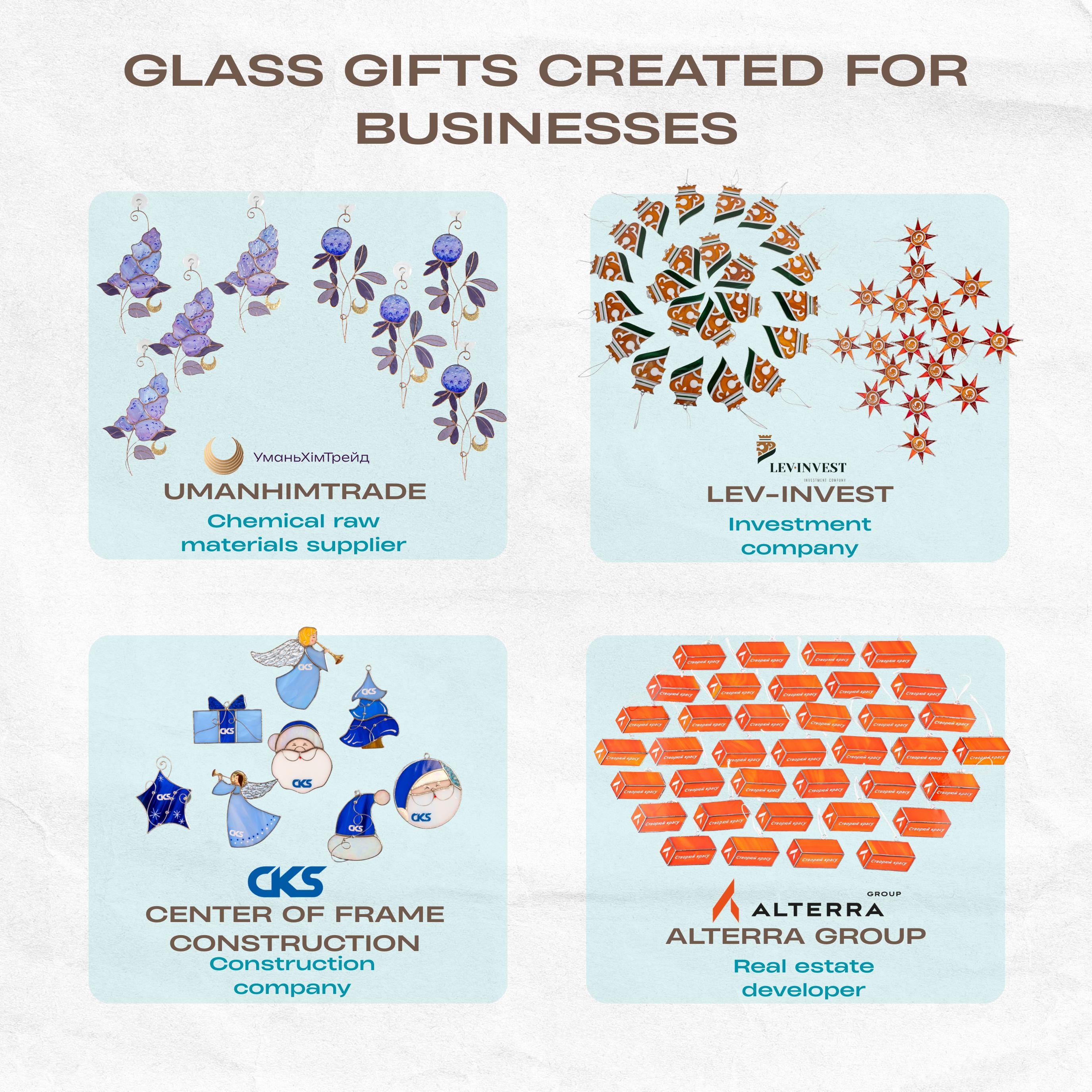 Employee appreciation gifts stained glass suncatcher Business logo