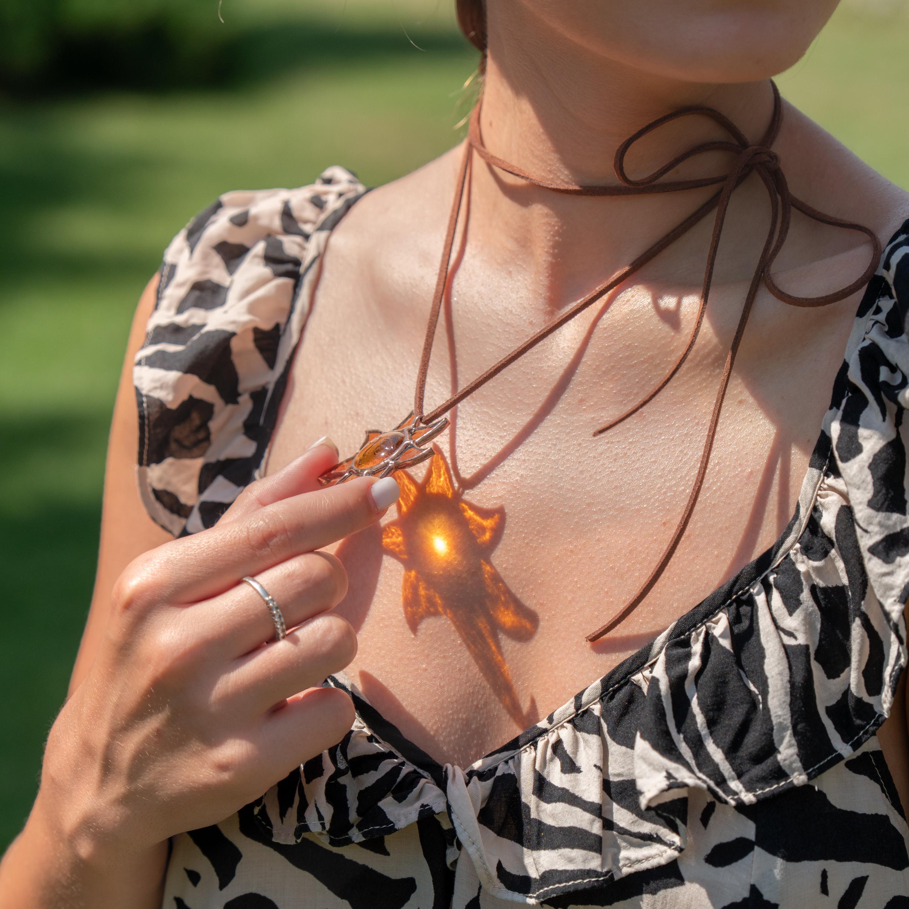 Stained glass sunshine necklace Mother in law gifts Sun pendant