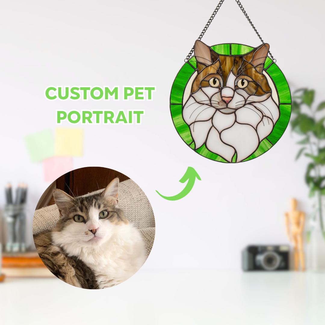 Stained glass custom dog portrait Mothers day gift Personalized pet gift