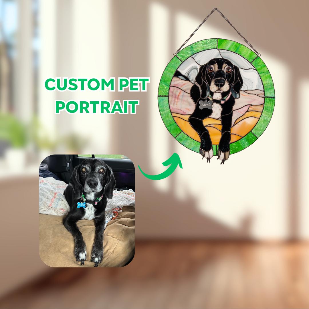 Horse memorial stained glass window hangings Custom pet portrait Horse gifts