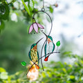 Hummingbird stained glass bird suncatcher Unique gift for mom Custom stained glass window hangings Hummingbird suncatcher