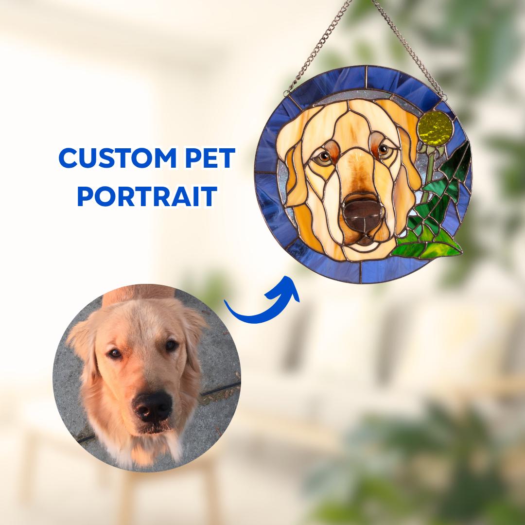 Pet memorial gift Custom stained glass window hangings Mother in law gifts Rainbow bridge
