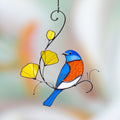 Stained glass bird suncatcher Grandparent gifts Eastern bluebird stained glass window hangings First mothers day gift