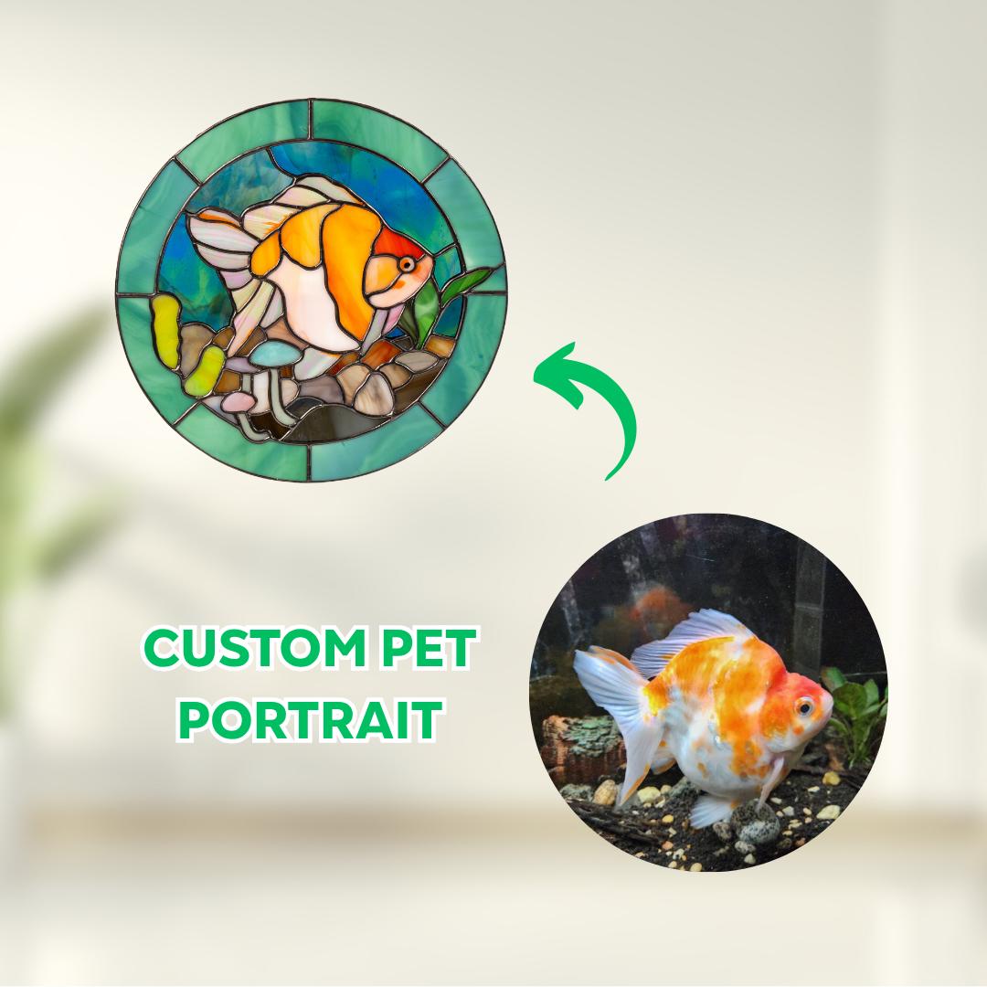 Dog memorial stained glass window hangings Custom pet portrait from photo Cat loss gift
