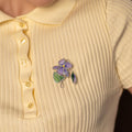 Violet stained glass floral brooch Special gifts for her Flower jewelry