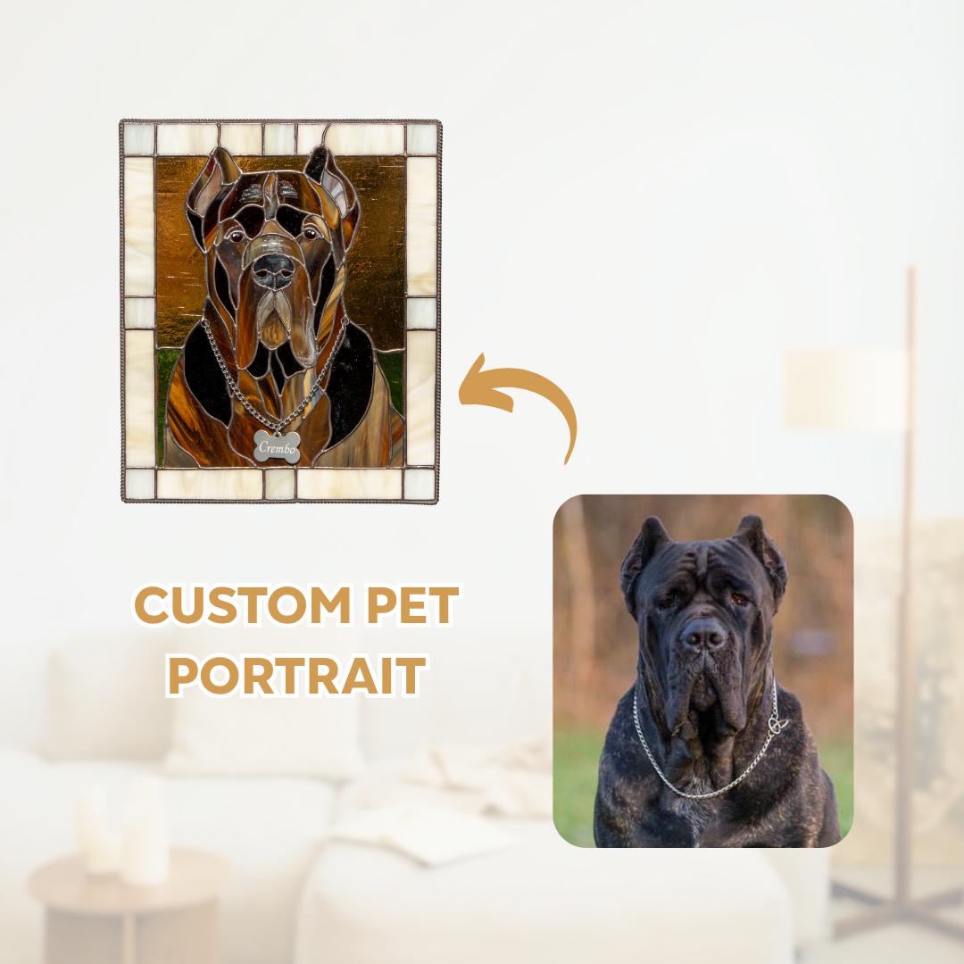 Stained glass custom dog portrait Mothers day gift Personalized pet gift
