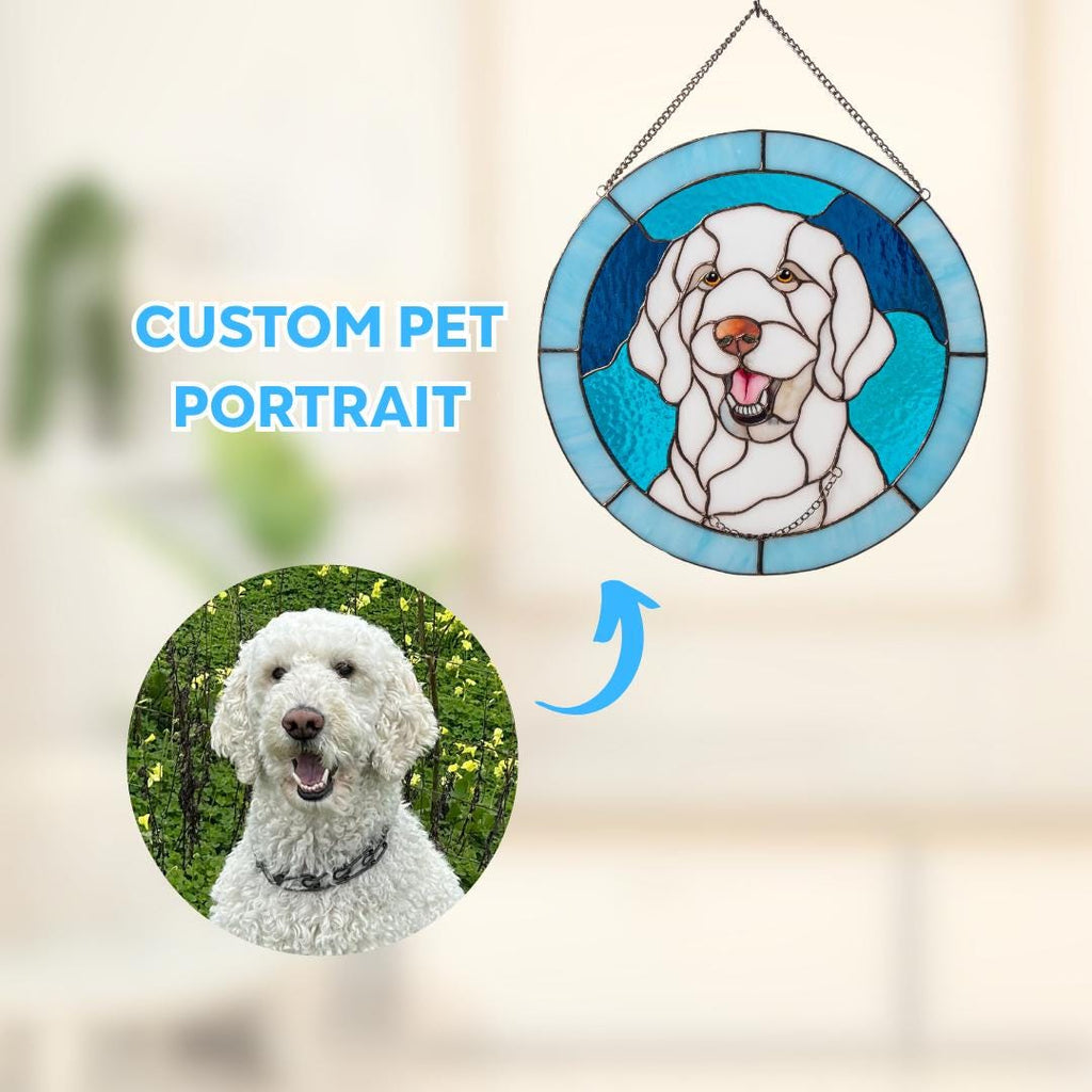 Pet memorial gift Custom stained glass window hangings Mother in law gifts Rainbow bridge