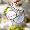 Stained glass sloth ornament Big sister gift Custom stained glass window hangings Sloth gifts Modern stained glass ornament