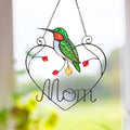 Hummingbird stained glass window hangings Mothers Day gift Ruby throated hummingbird gifts