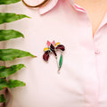 Stained glass iris jewelry Mothers Day gift ideas Floral brooch